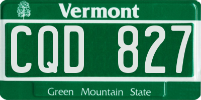 VT license plate CQD827
