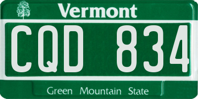 VT license plate CQD834