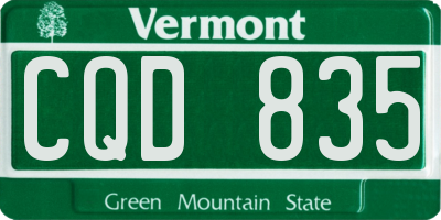 VT license plate CQD835