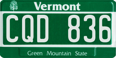 VT license plate CQD836