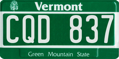 VT license plate CQD837