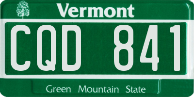 VT license plate CQD841