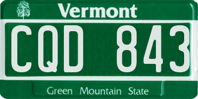 VT license plate CQD843