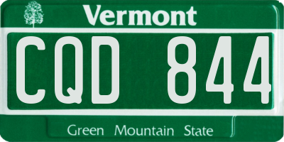 VT license plate CQD844