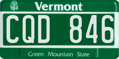 VT license plate CQD846