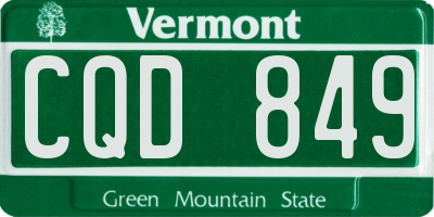 VT license plate CQD849