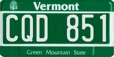 VT license plate CQD851