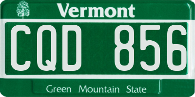 VT license plate CQD856