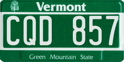 VT license plate CQD857
