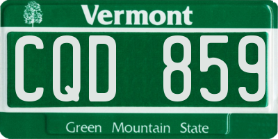 VT license plate CQD859
