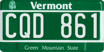 VT license plate CQD861