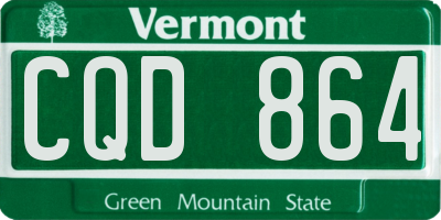 VT license plate CQD864