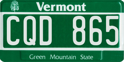 VT license plate CQD865