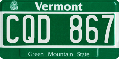 VT license plate CQD867