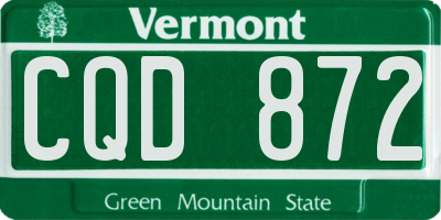 VT license plate CQD872