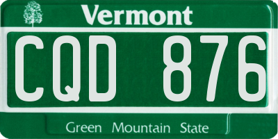 VT license plate CQD876