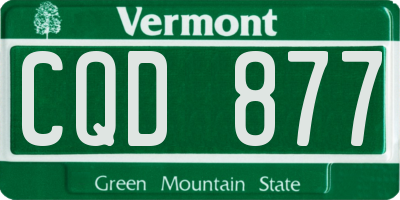 VT license plate CQD877