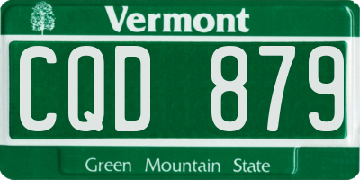 VT license plate CQD879