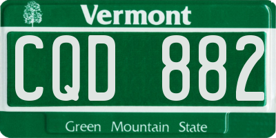 VT license plate CQD882