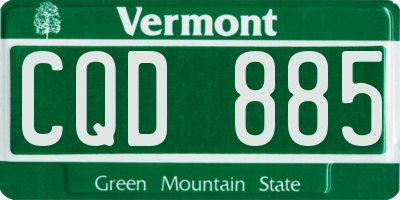 VT license plate CQD885