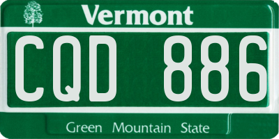 VT license plate CQD886