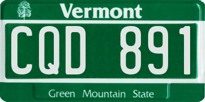VT license plate CQD891