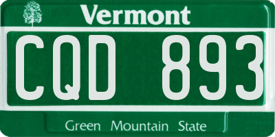 VT license plate CQD893