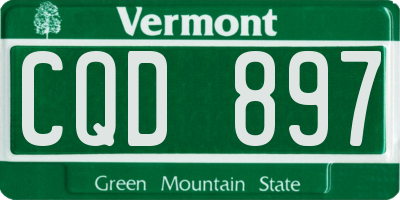 VT license plate CQD897