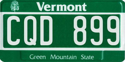 VT license plate CQD899