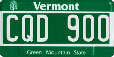 VT license plate CQD900