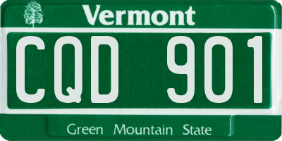 VT license plate CQD901