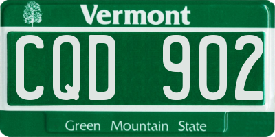 VT license plate CQD902