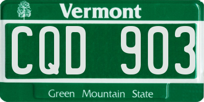 VT license plate CQD903