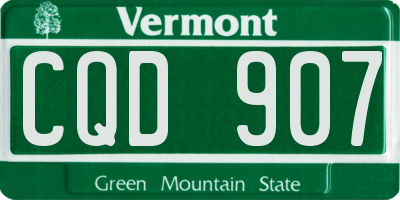 VT license plate CQD907