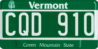 VT license plate CQD910