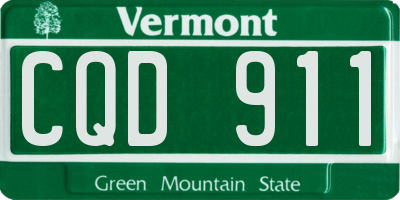 VT license plate CQD911