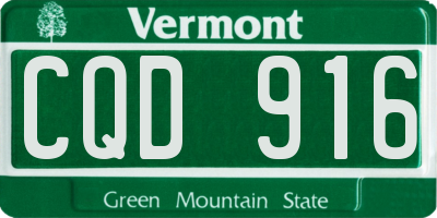 VT license plate CQD916