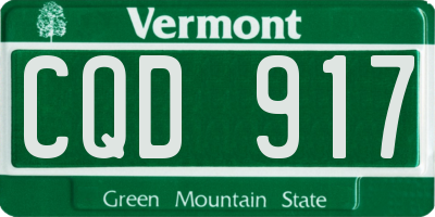 VT license plate CQD917