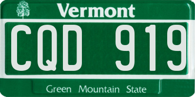 VT license plate CQD919