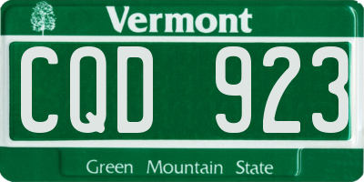 VT license plate CQD923