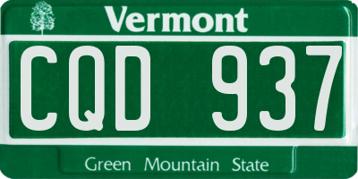 VT license plate CQD937