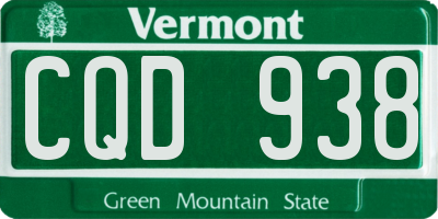 VT license plate CQD938