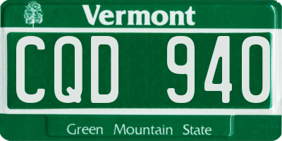 VT license plate CQD940