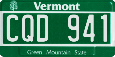 VT license plate CQD941