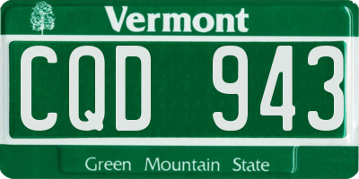 VT license plate CQD943