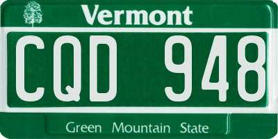 VT license plate CQD948