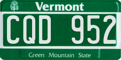 VT license plate CQD952