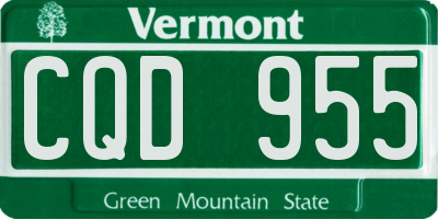 VT license plate CQD955