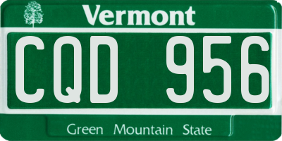 VT license plate CQD956