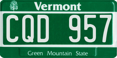VT license plate CQD957